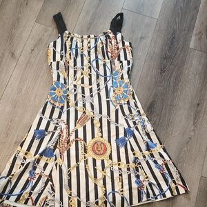 Scofield Striped Dress with Chain and Rope Print